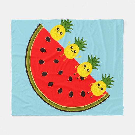 Wassermelone Fleecedecke (Vorderseite (Horizontal))
