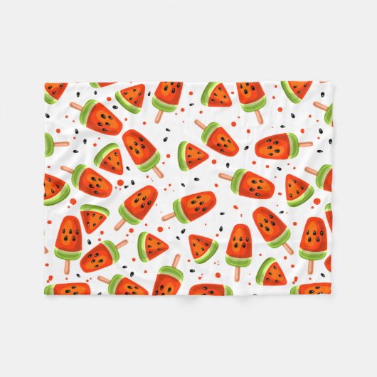 Wassermelone Fleecedecke (Vorderseite (Horizontal))