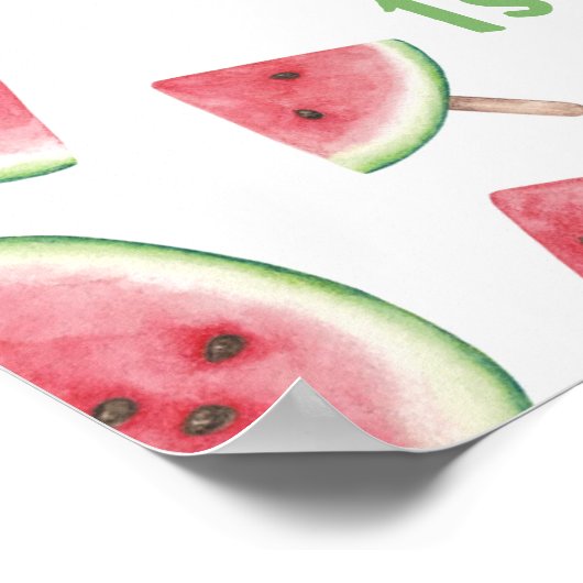 Wassermelone Foto Meilenstein Poster (Ecke)