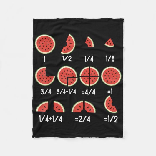 Wassermelone Fraction Mathematiker Lehrer zurück z Fleecedecke (Vorderseite)