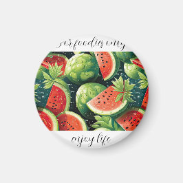 Wassermelone, frisch mit Wassertropfen Magnet