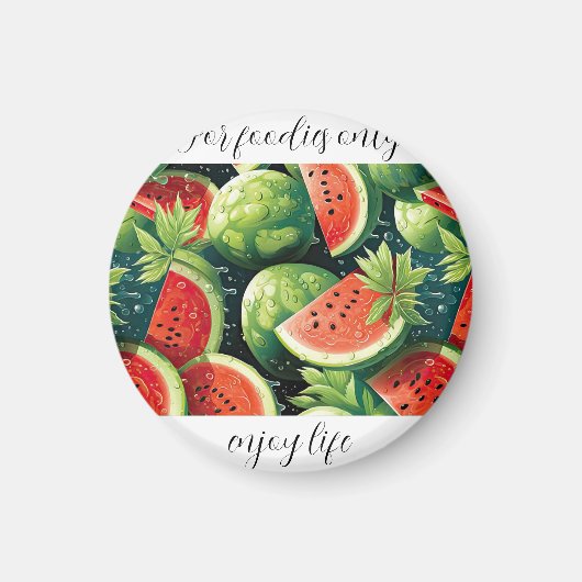 Wassermelone, frisch mit Wassertropfen Magnet (Vorne)