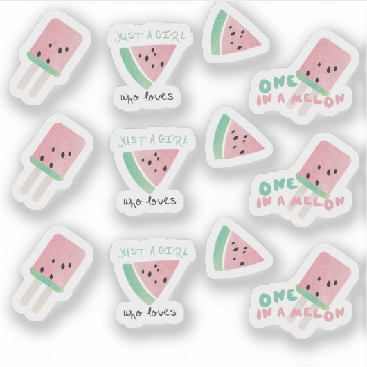 Wassermelone Frucht eins in einem Melon Pop Mix Aufkleber (Vorderseite)