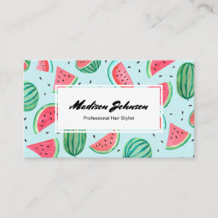 Wassermelone Frucht Monogramm individuell   Visite Visitenkarte