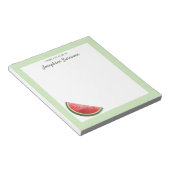 Wassermelone Frucht Slice On Green mit Custom Text Notizblock (angewinkelt)
