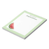 Wassermelone Frucht Slice On Green mit Custom Text Notizblock (Rotiert)