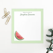 Wassermelone Frucht Slice On Green mit Custom Text Notizblock