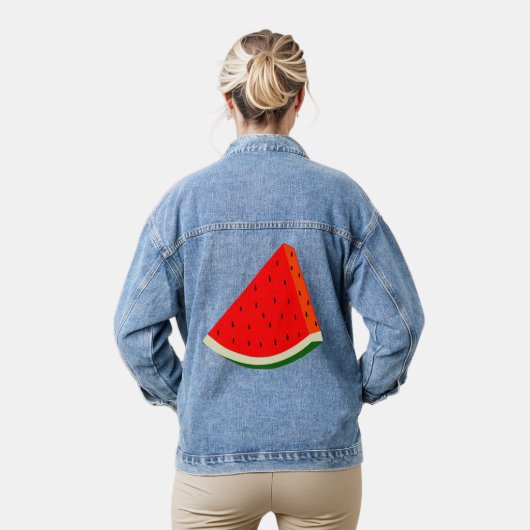 Wassermelone Fruchternte Scheibe Sommer Jeansjacke (Modell)