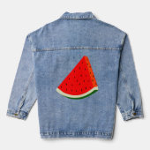 Wassermelone Fruchternte Scheibe Sommer Jeansjacke (Rückseite)