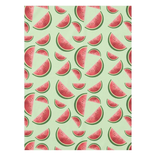 Wassermelone-Fruchtmuster auf grünem Grund Tischdecke (Vorderseite)