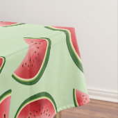Wassermelone-Fruchtmuster auf grünem Grund Tischdecke (Beispiel)