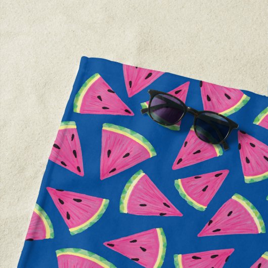 Wassermelone Fruchtmuster Blaues Muster Strandtuch (Beispiel)
