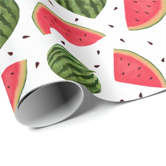 Wassermelone Fruchtmuster Geschenkpapier (Rolleneckpunkt)
