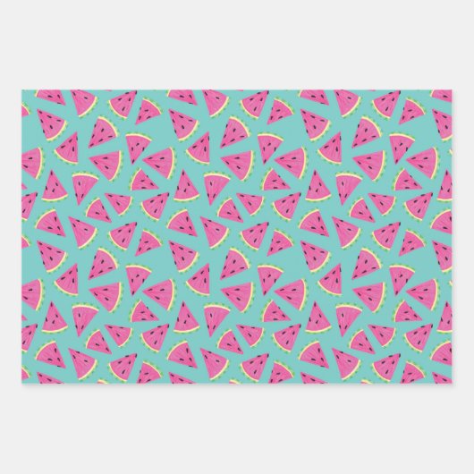 Wassermelone Fruchtmuster Geschenkpapier Set (Vorderseite)