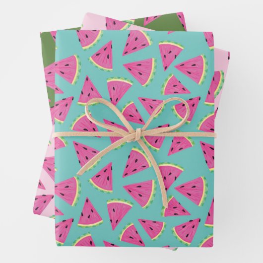 Wassermelone Fruchtmuster Geschenkpapier Set (Beispiel)