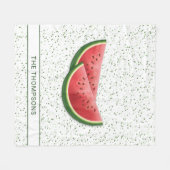 Wassermelone Fruchtscheiben und grüne Punkte mit T Fleecedecke (Vorderseite (Horizontal))