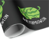 Wassermelone Funny Watermelon Kat Pun Dark BG Geschenkpapier (Rolleneckpunkt)