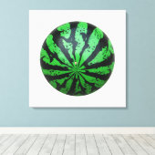 Wassermelone Fußball/Fußball Leinwanddruck (Insitu (Holzboden))