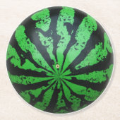 Wassermelone Fußball/Fußball Runder Pappuntersetzer (Vorderseite)