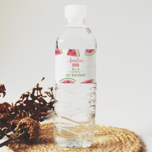 Wassermelone Geburtstag Wasser Flasche Etikett