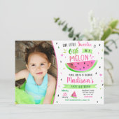 Wassermelone-Geburtstags-Einladung Einladung (Stehend Vorderseite)