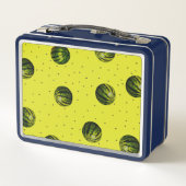 Wassermelone Gelb mit Samen Metall Lunch Box (Rückseite)