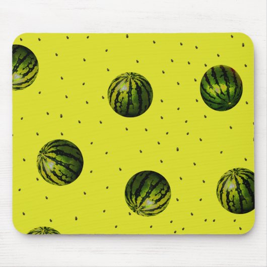 Wassermelone gelb mit Samen Mousepad (Vorne)