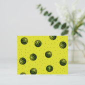 Wassermelone gelb mit Samen Postkarte (Stehend Vorderseite)