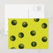 Wassermelone gelb mit Samen Postkarte (Vorne/Hinten)
