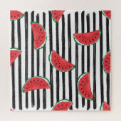 Wassermelone gestreift, Vintag nahtlos. Puzzle (Horizontal)