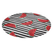 Wassermelone gestreift, Vintag nahtlos. Schneidebrett (Ecke)