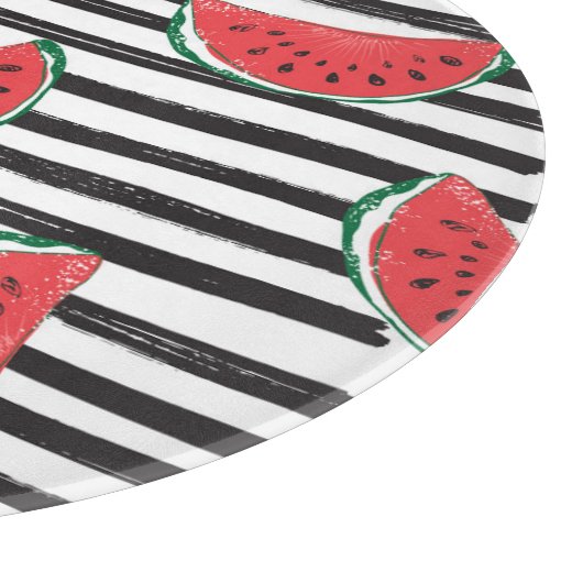 Wassermelone gestreift, Vintag nahtlos. Schneidebrett (Ecke)