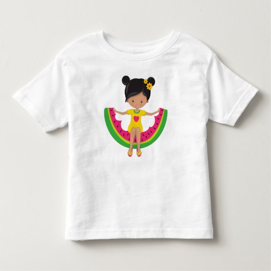 Wassermelone Girl, Latina Girl, Dress, Flip Flops Kleinkind T-shirt (Vorderseite)