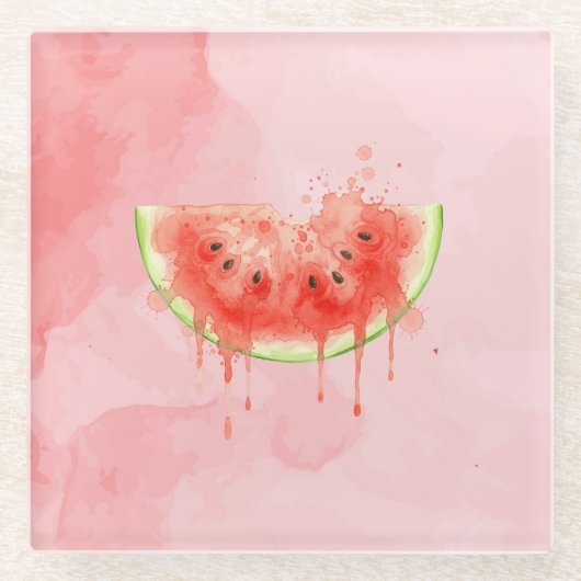 Wassermelone Glasuntersetzer (Vorderseite)