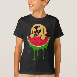 Wassermelone Golden Retriever, Dog Lover, Summer F T-Shirt