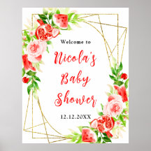 Wassermelone Granatapfel Baby Shower Willkommen