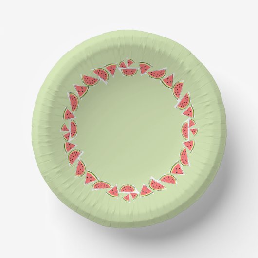 Wassermelone Green Pieces Circle Pappteller (Vorderseite)