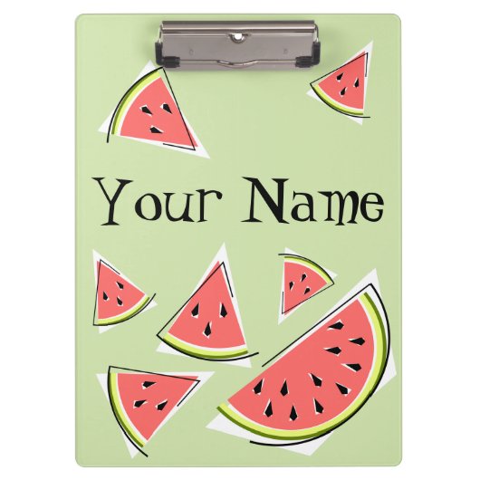 Wassermelone Green Pieces Name Klemmbrett (Vorderseite)