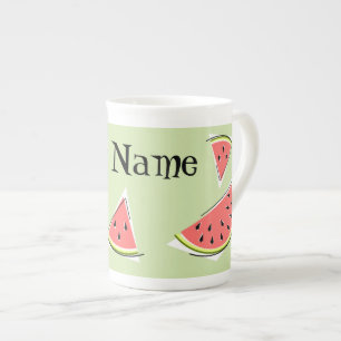Wassermelone Green Pieces Name Porzellantasse