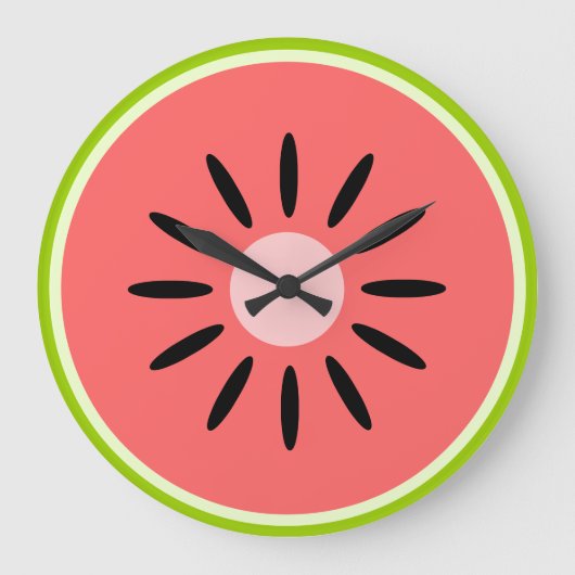 Wassermelone Große Wanduhr (Vorderseite)