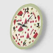 Wassermelone Große Wanduhr (Winkel)