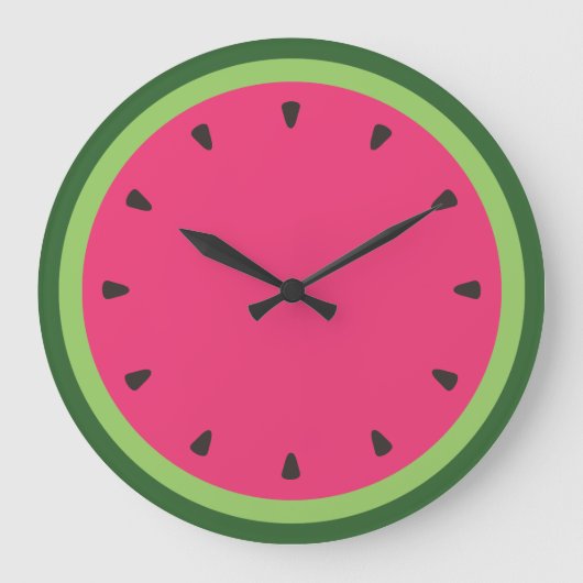 Wassermelone Große Wanduhr (Vorderseite)
