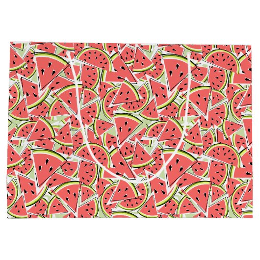Wassermelone Grün überall Große Geschenktüte (Rückseite)