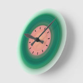 Wassermelone:) Grün und Rosa Runde Wanduhr (Winkel)