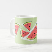 Wassermelone Grüne Linie Kaffeetasse (Vorderseite Links)
