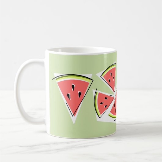 Wassermelone Grüne Linie Kaffeetasse (Links)