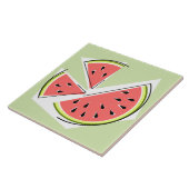 Wassermelone Grüne Stücke Fliese (Seite)