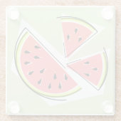 Wassermelone Grüne Stücke Glasuntersetzer (Rückseite)