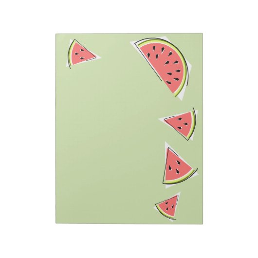 Wassermelone Grüne Stücke Notizblock (Rotiert)