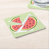 Wassermelone Grüne Stücke Rechteckiger Pappuntersetzer (angewinkelt)